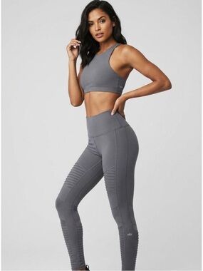 🩶🩶 ALO Yoga High-Waisted Dark Slate Gray Moto Leggings 🩶🩶